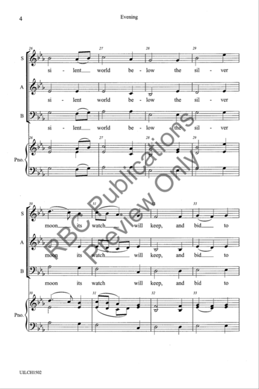 Evening (SAB) 3-Part scores gallery preview page 6
