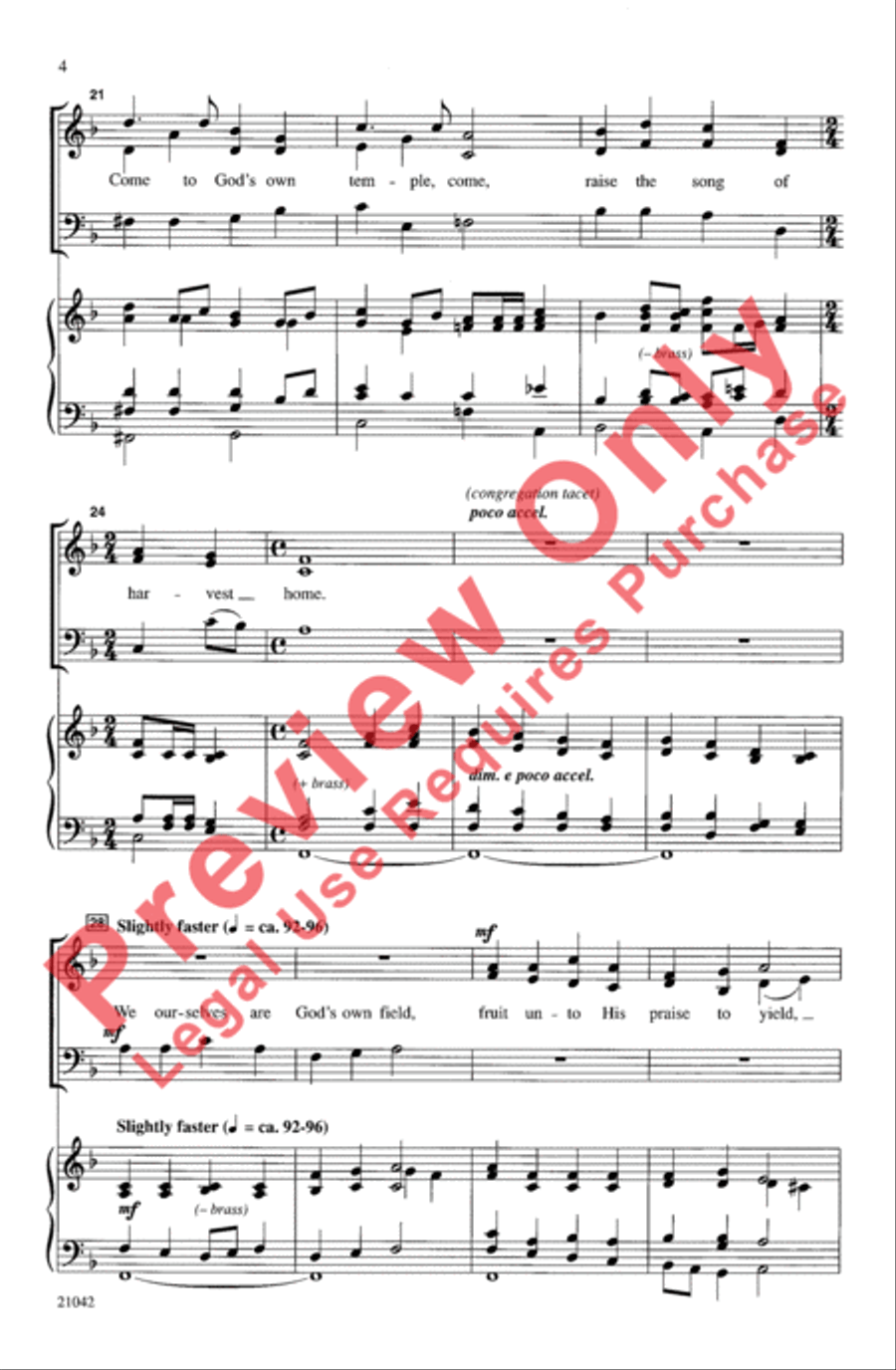 Come, Ye Thankful People, Come 3-Part scores gallery preview page 4