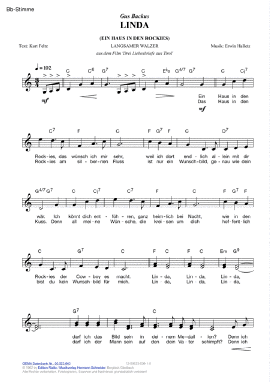 Linda (Ein Haus in den Rockies) Voice scores gallery preview page 4