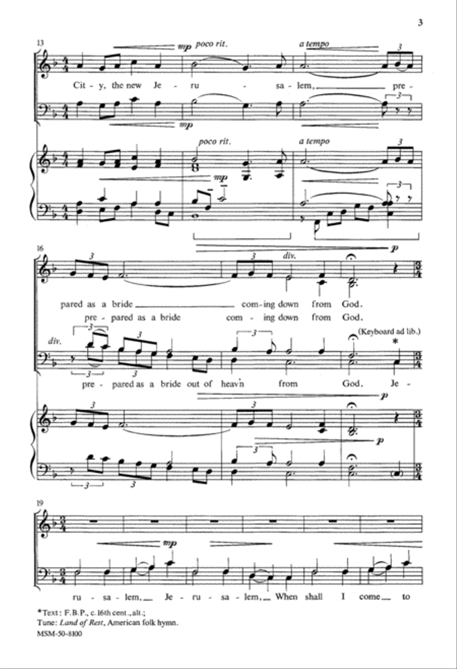 The New Jerusalem The New Jerusalem 4-Part scores gallery preview page 3