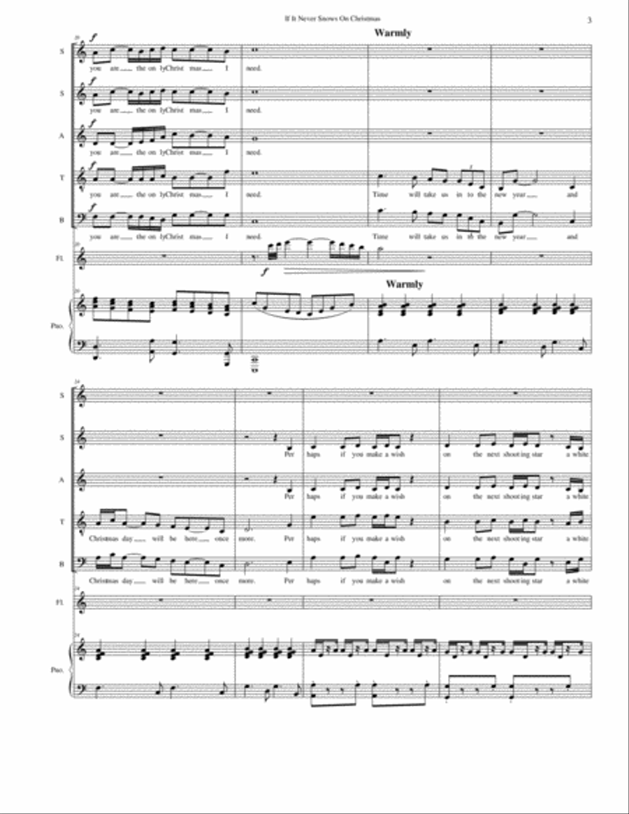 If It Never Snows on Christmas 4-Part scores gallery preview page 3