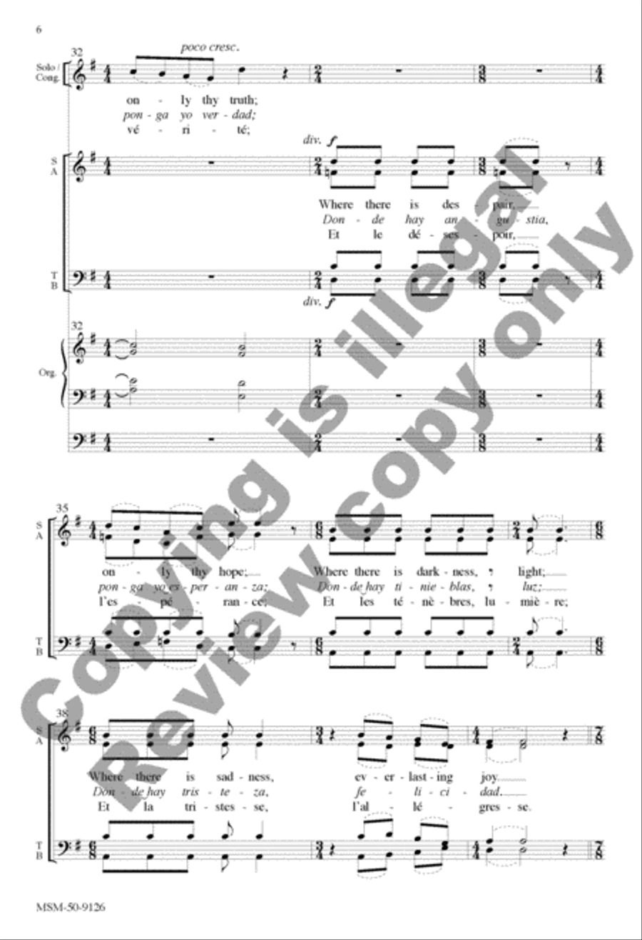 Peace Prayer of St. Francis 4-Part scores gallery preview page 16