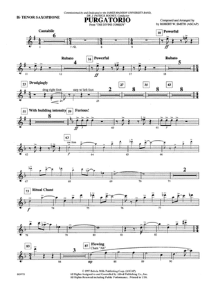 Purgatorio (from The Divine Comedy): B-flat Tenor Saxophone