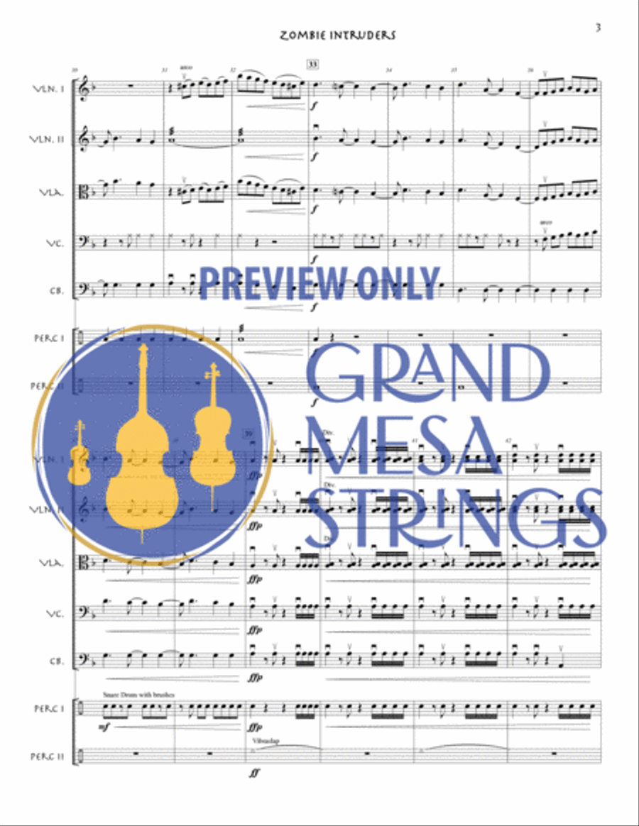 Zombie Intruders Zombie Intruders String Orchestra scores gallery preview page 4