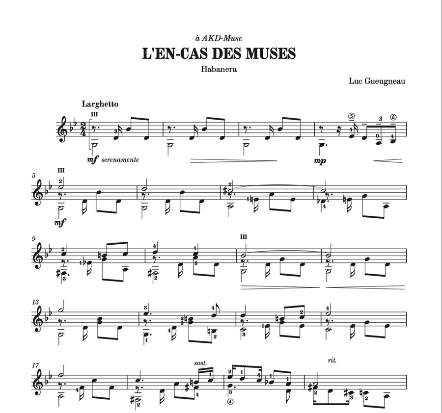 L'en-cas des muses L'en-cas des muses Classical Guitar scores gallery preview page 2