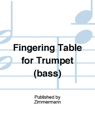 Book cover for Fingering Table for Trumpet (bass)