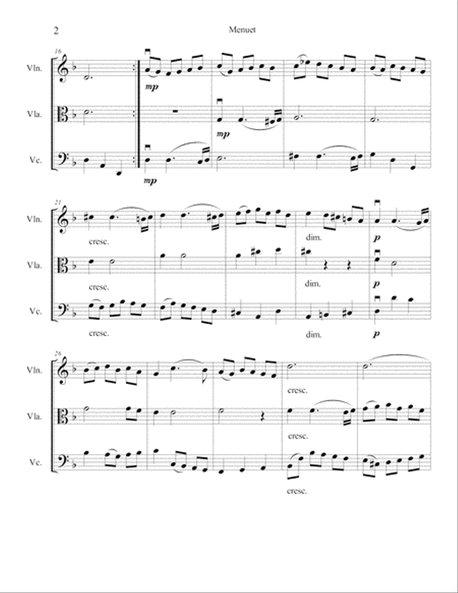Menuet String Trio scores gallery preview page 3