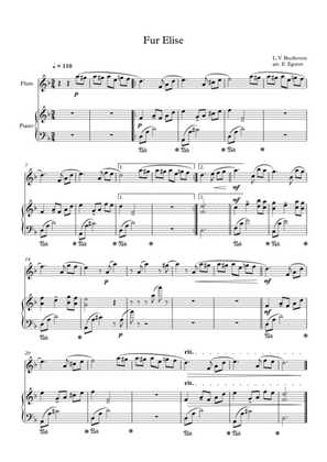 Fur Elise, Ludwig Van Beethoven, For Flute & Piano