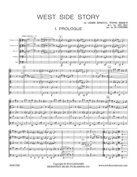 West Side Story for Brass Quintet arranged by Jack Gale image number null