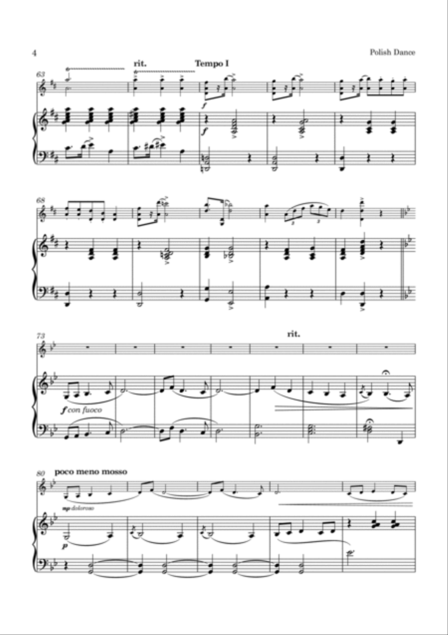 Severn Polish Dance for Violin and Piano Violin Solo scores gallery preview page 5