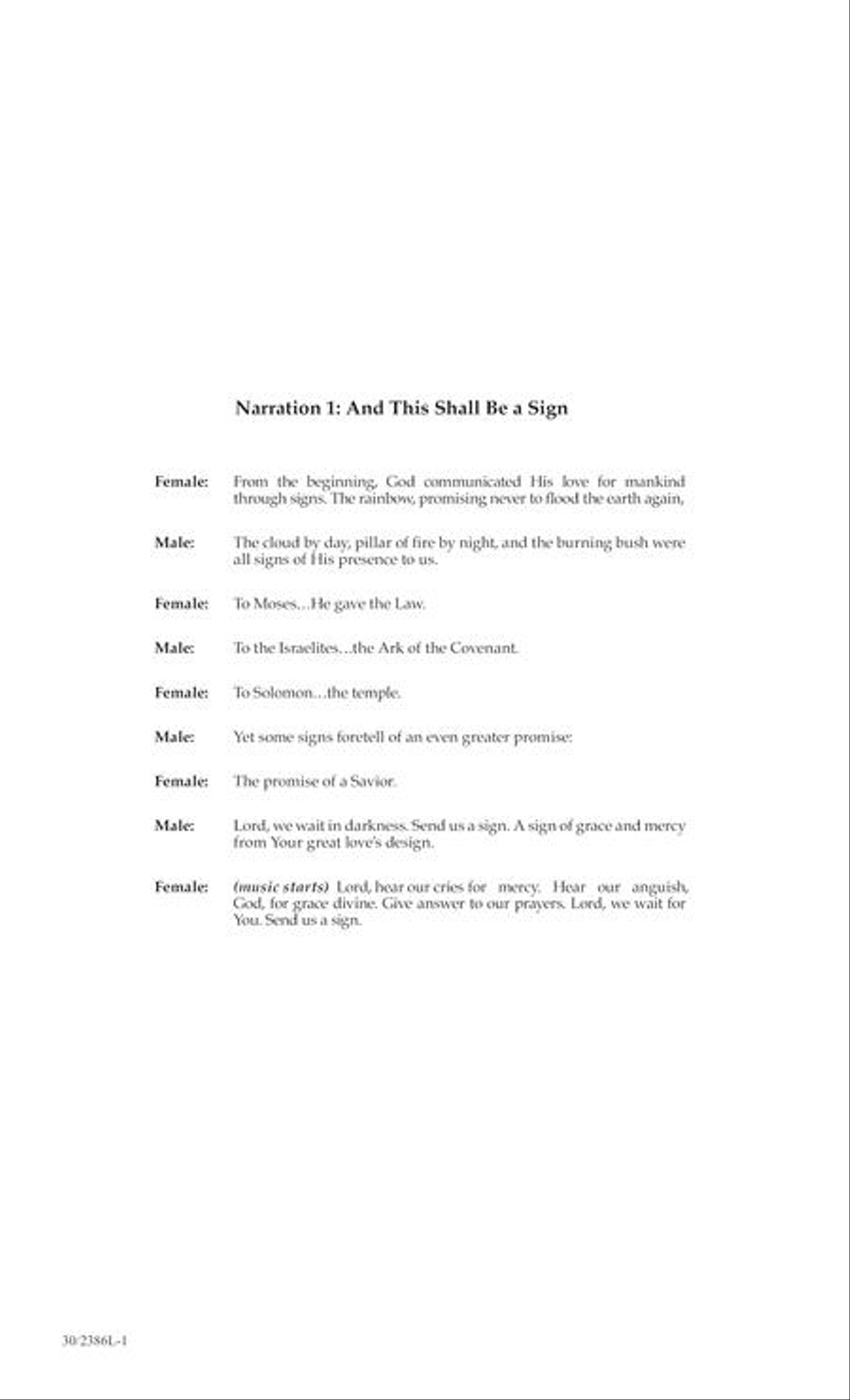 And This Shall Be a Sign - Orchestral Score and Parts