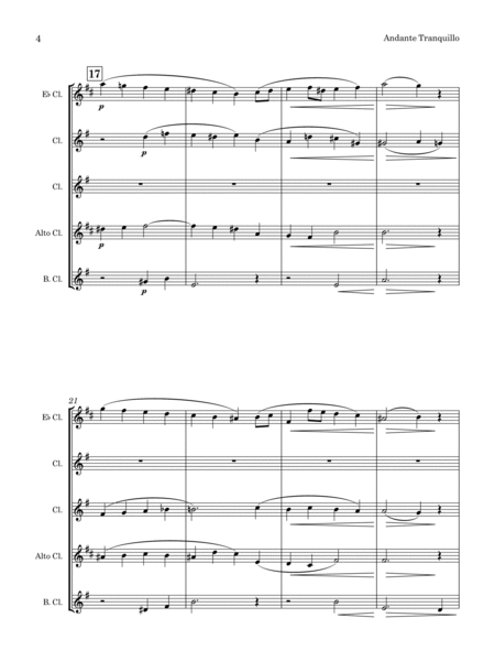 Andante Tranquillo (by Charles Harford Lloyd, arr. for Clarinet Ensemble) image number null