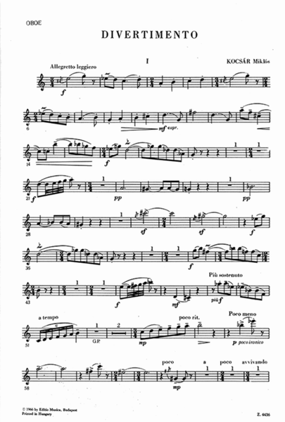 Divertimento Für Oboe, Klarinette Und Fagott