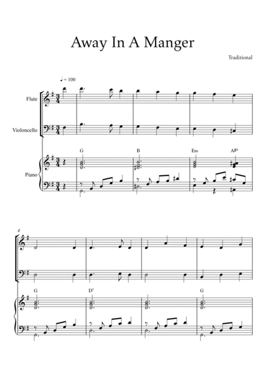 Traditional - Away In a Manger (Trio Piano, Flute and Violoncello) with chords image number null