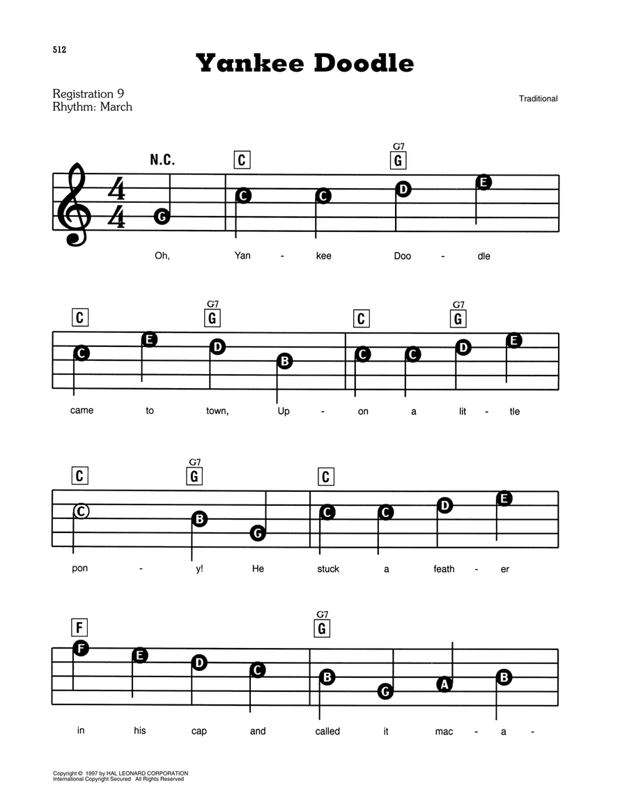 Yankee doodle easy piano new arrivals