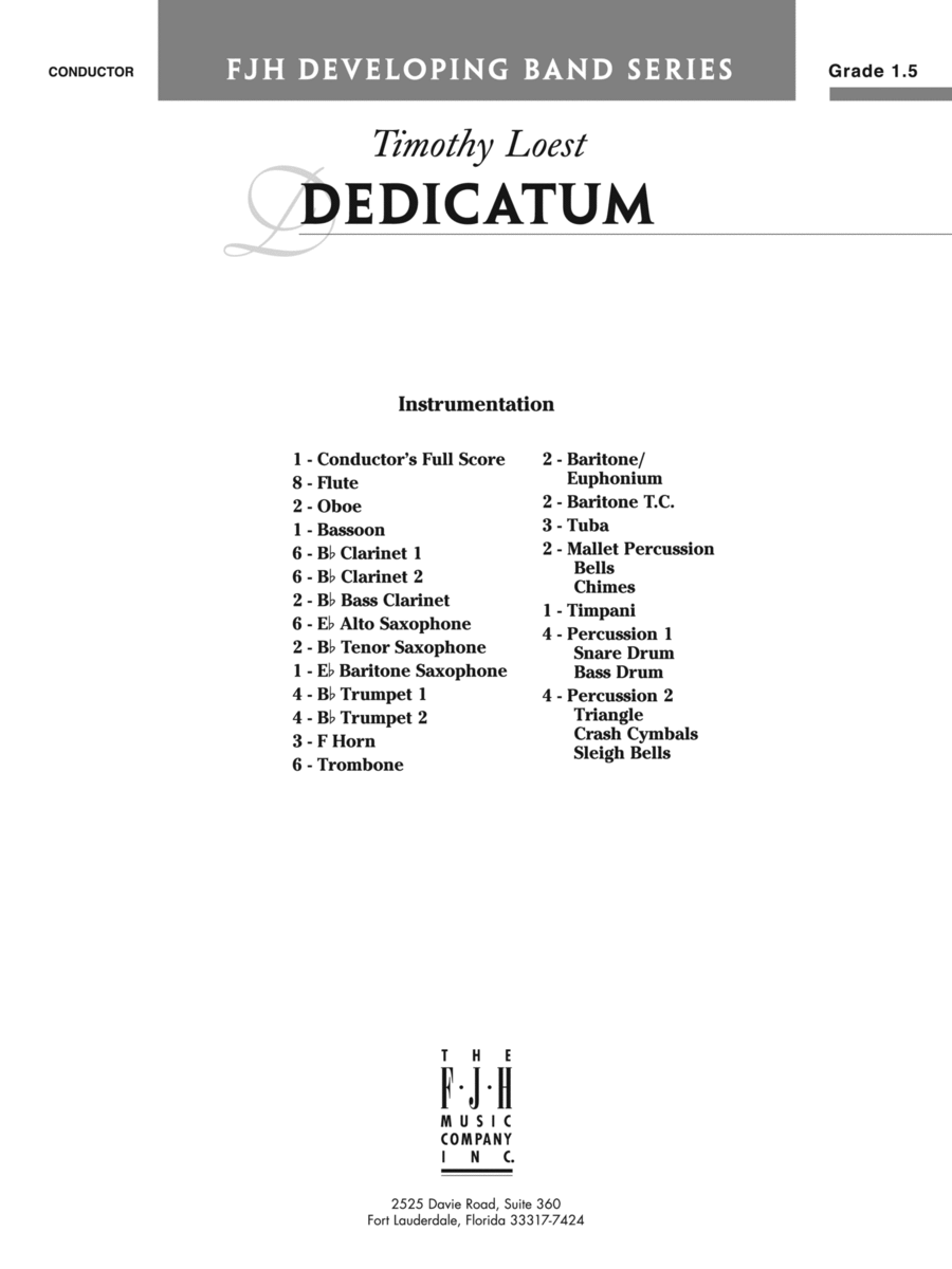 Dedicatum: Score Dedicatum: Score Concert Band scores gallery preview page 1