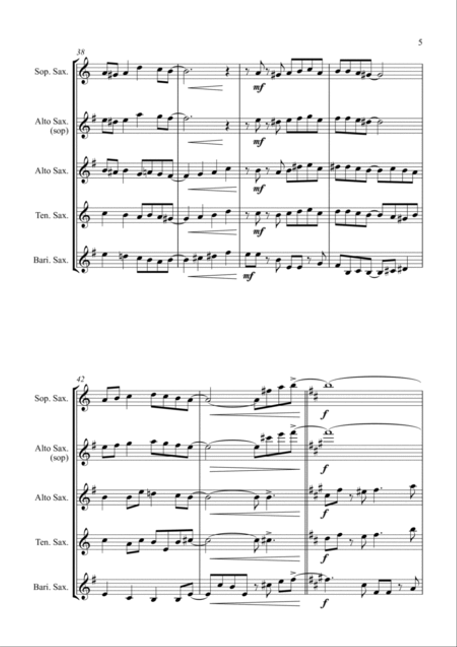 Coventry Carol - Jazz Carol for Saxophone Quartet Saxophone Quartet scores gallery preview page 5