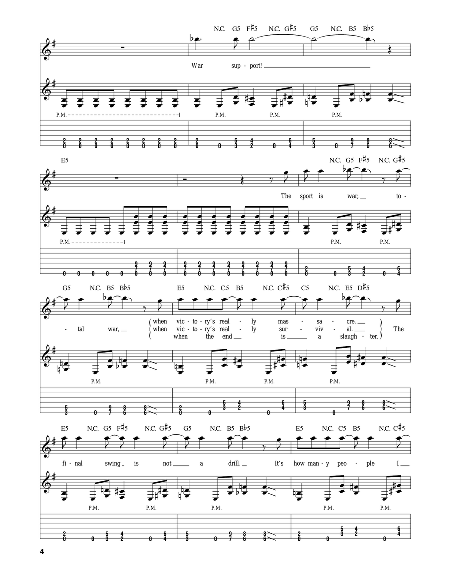 War Ensemble Electric Guitar scores gallery preview page 4
