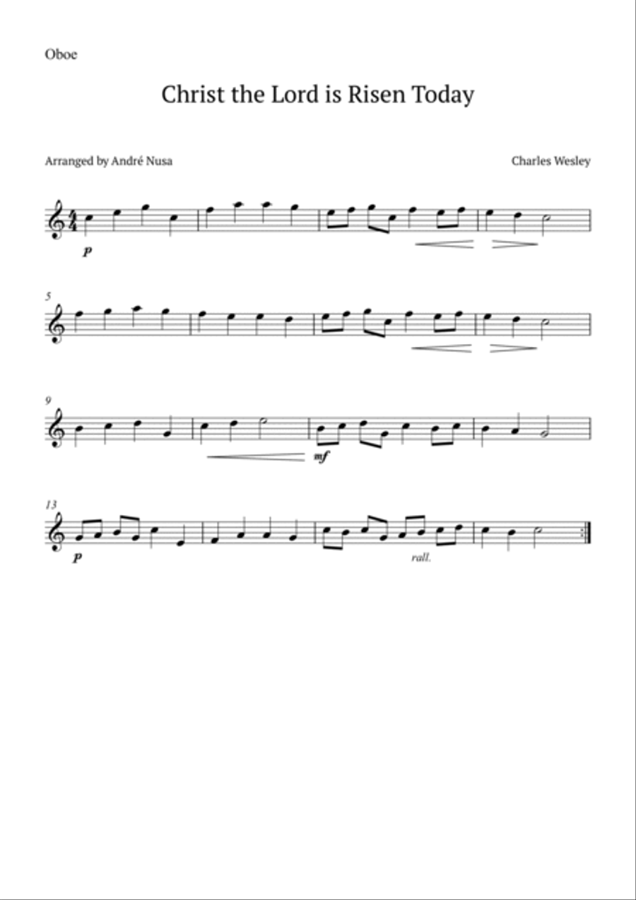 Christ the Lord is Risen Today Oboe scores gallery preview page 3