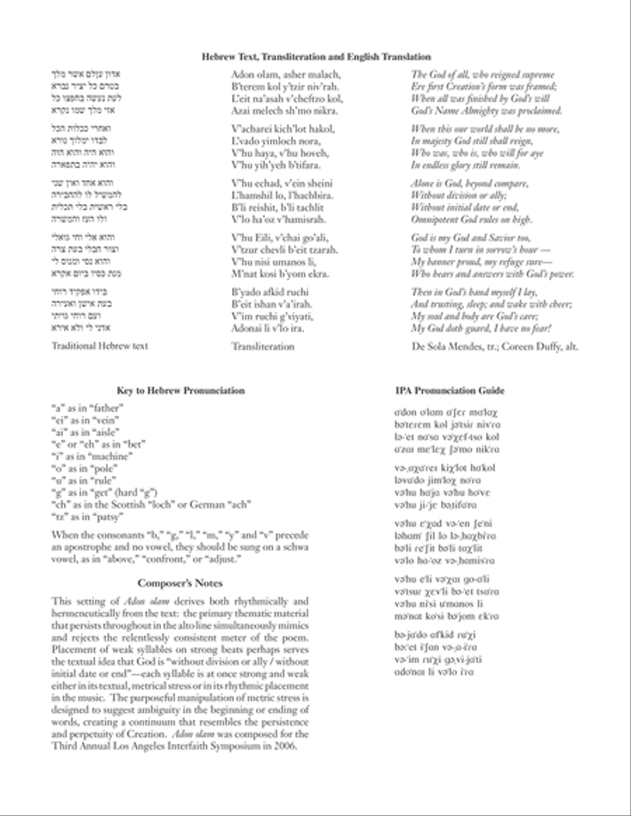 Adon olam 4-Part scores gallery preview page 2