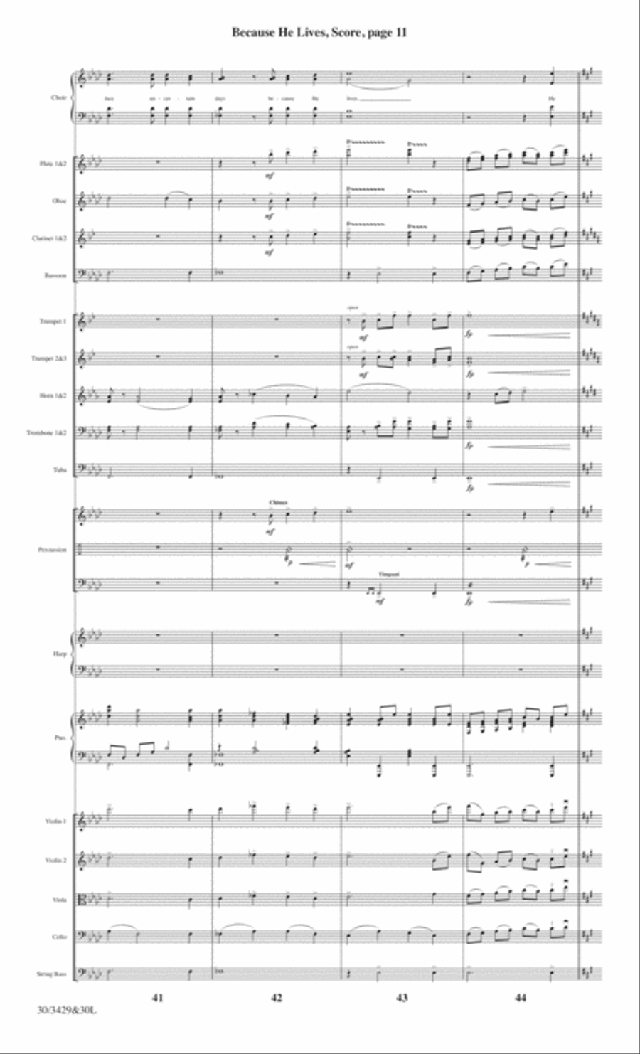 Because He Lives - Orchestral Score and CD with Printable Parts Choir scores gallery preview page 14