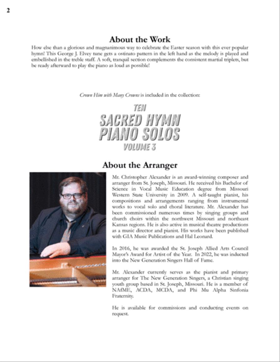 Crown Him with Many Crowns Piano Solo scores gallery preview page 2
