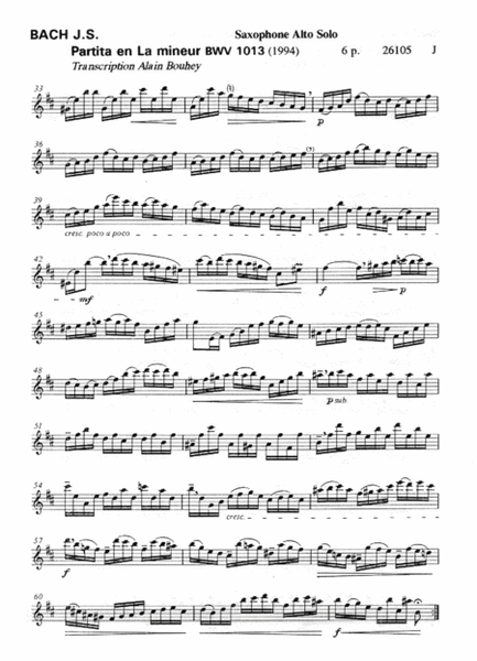Partita BWV1013 en La (ou Re) min.