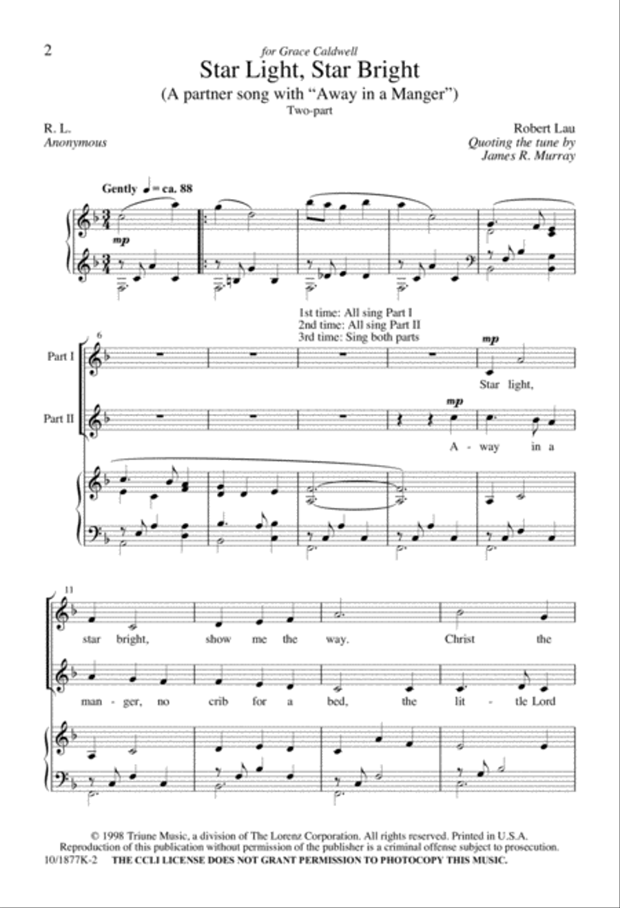 Star Light, Star Bright 2-Part scores gallery preview page 2