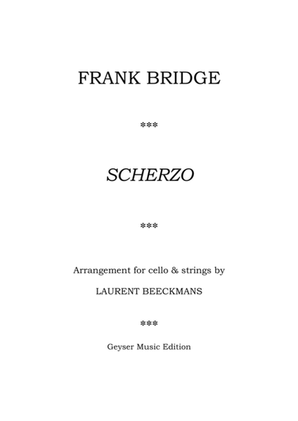 Frank Bridge - Scherzo - cello and string orchestra