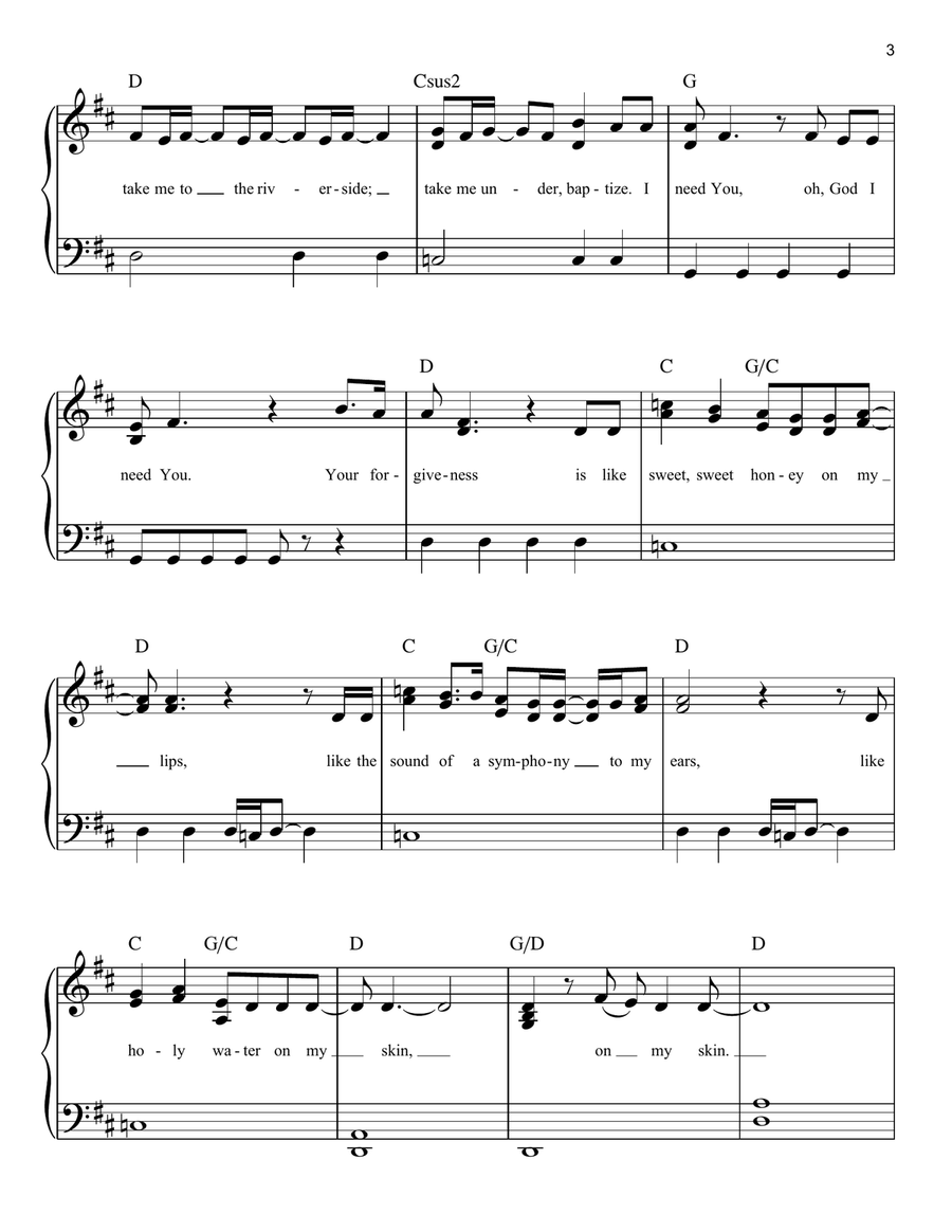 Holy Water Holy Water Easy Piano scores gallery preview page 3