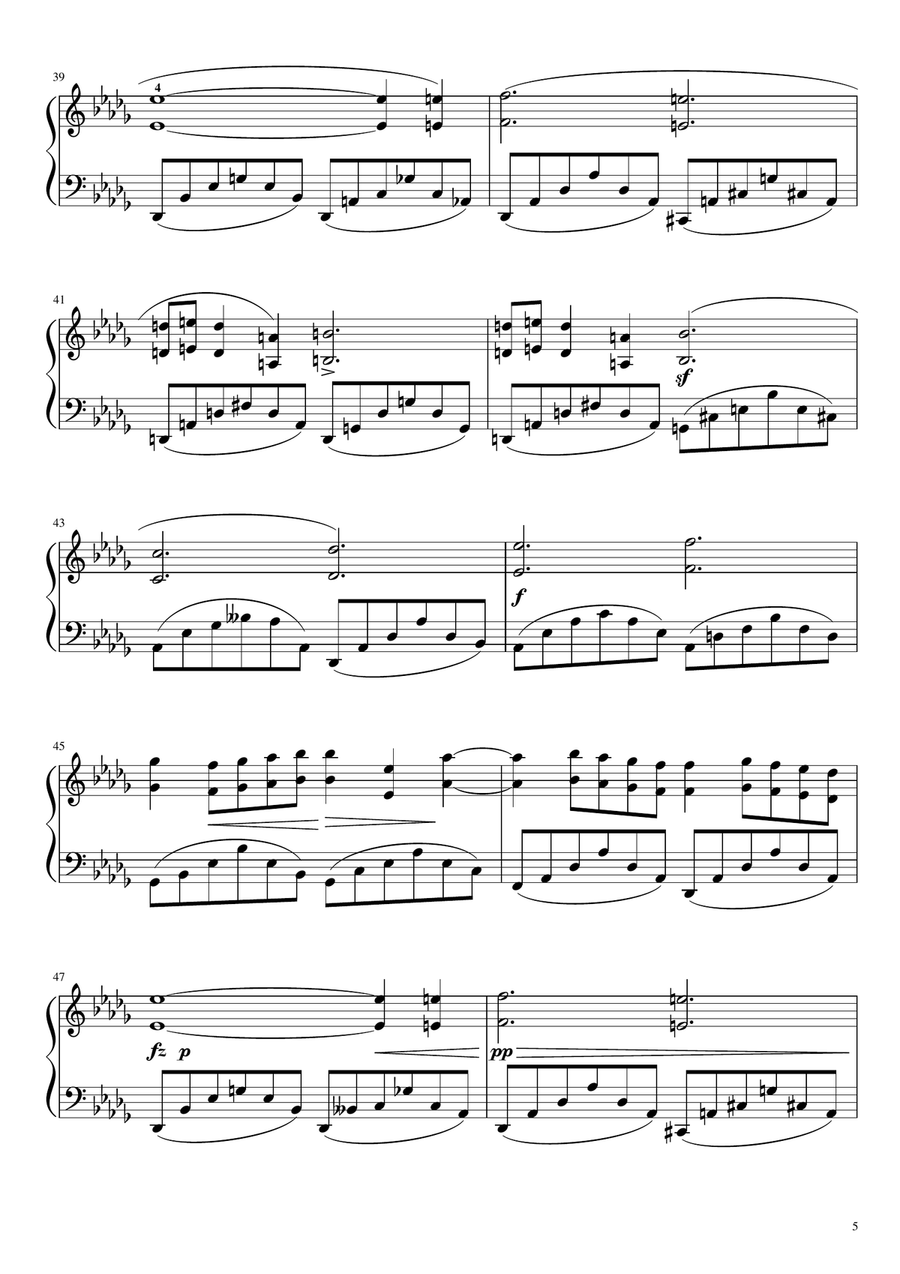 Chopin - Nocturne Op.9 No.1 (B Flat Minor) - Original With Fingering for Piano Solo Piano Solo scores gallery preview page 5