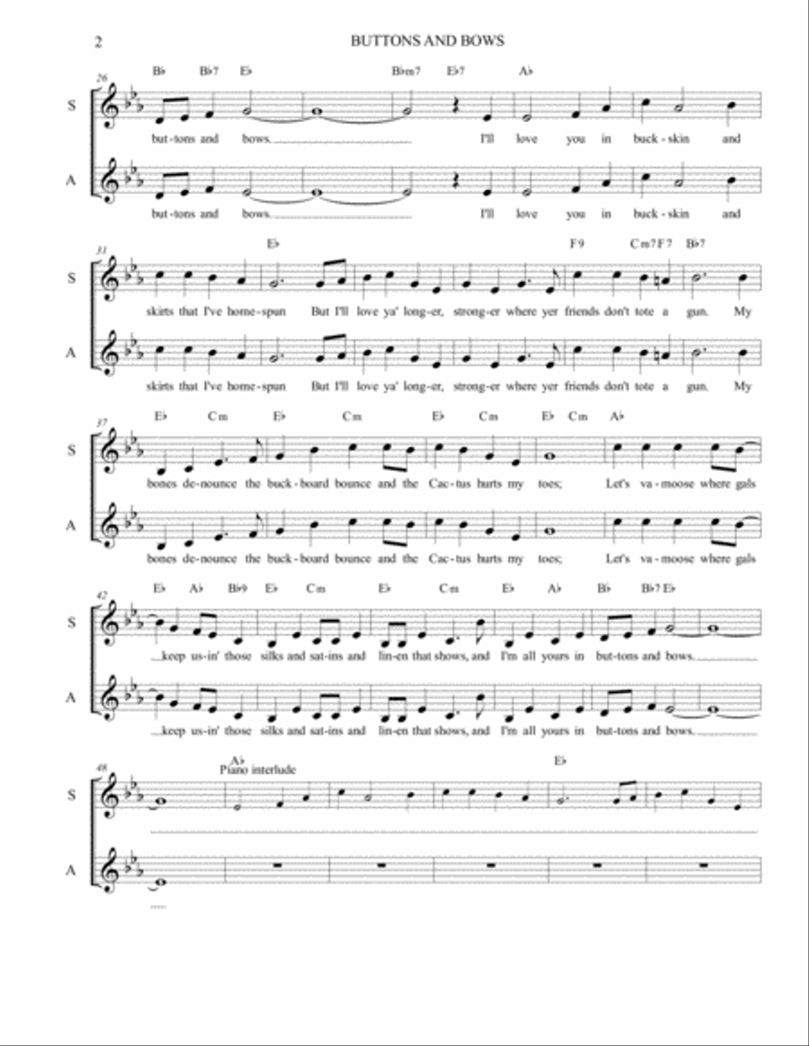 Buttons And Bows SA scores gallery preview page 2