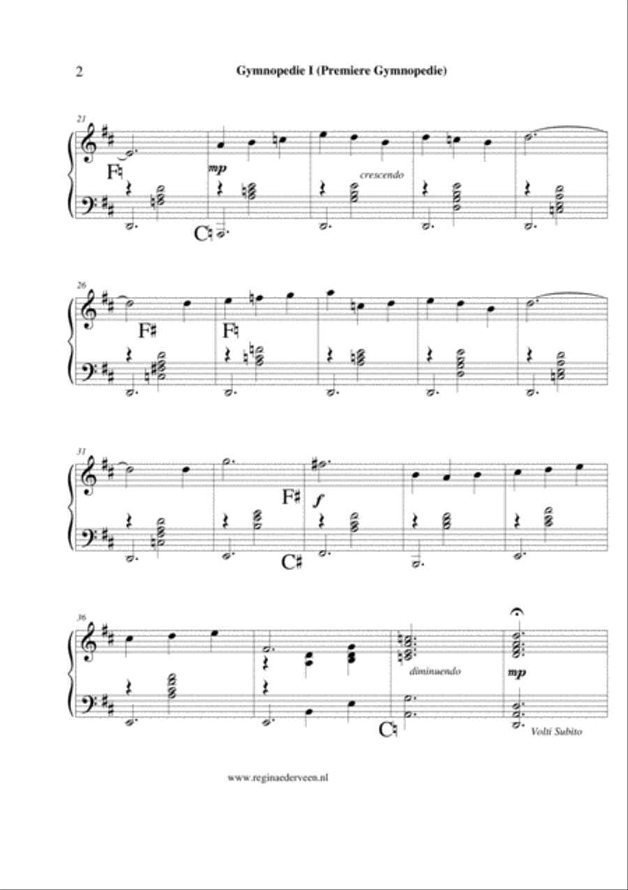 Gymnopedie I (Premiere Gymnopedie) - pedal harp solo Pedal Harp scores gallery preview page 2