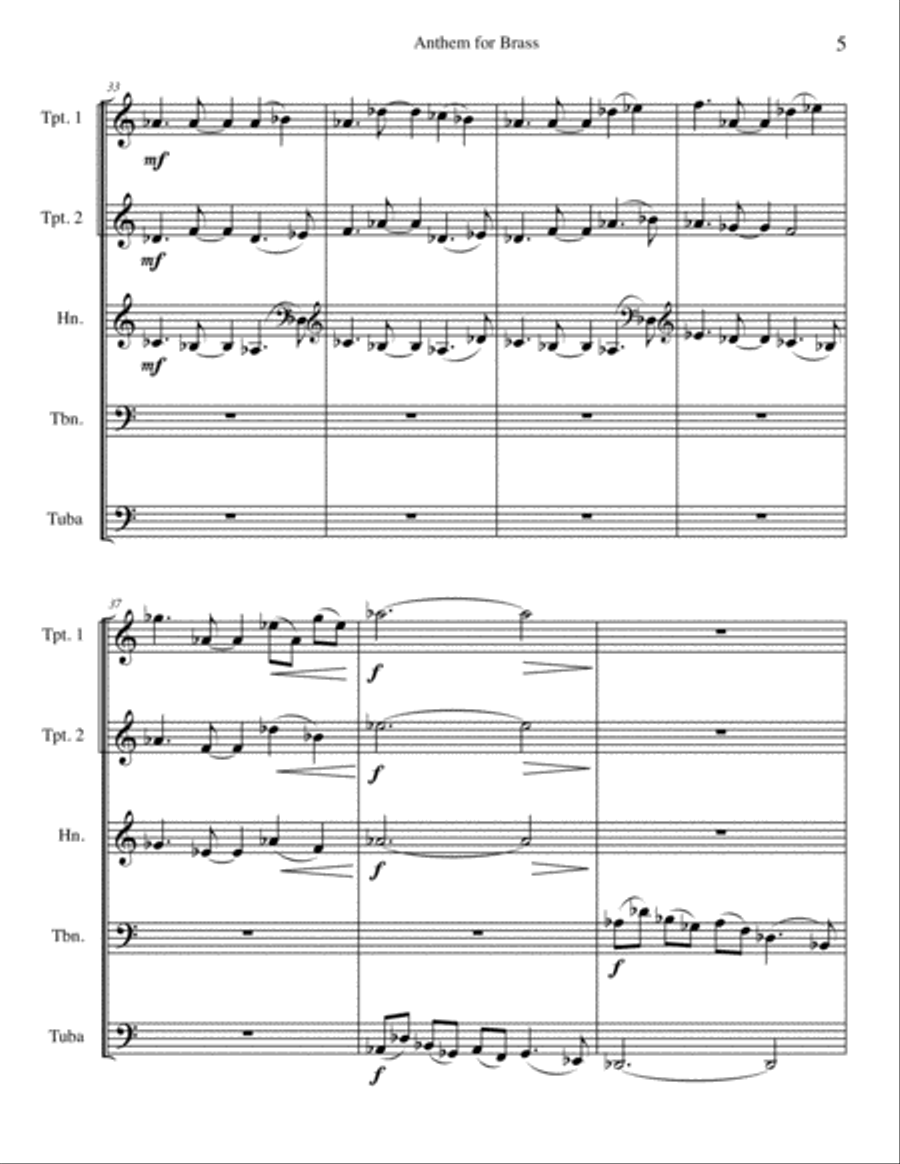 Anthem for Brass Brass Ensemble scores gallery preview page 5