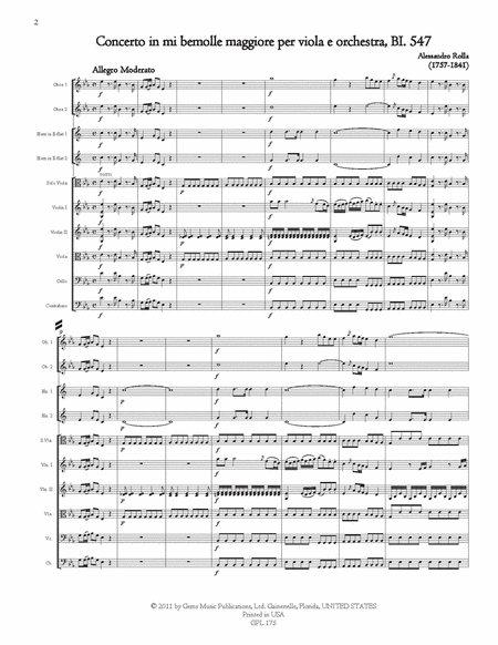 Concerto in mi bemolle maggiore, BI. 547 Viola e Orchestra