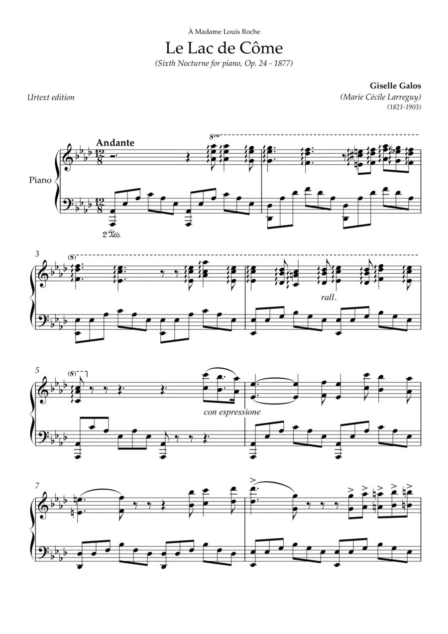 Le Lac de Côme Piano Solo scores gallery preview page 1