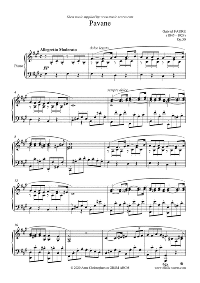 Op.50 Pavane - Piano - F# minor image number null