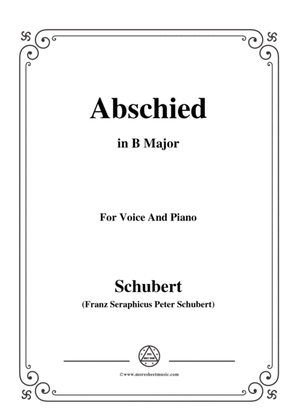 Book cover for Schubert-Abschied,in B Major,for Voice&Piano