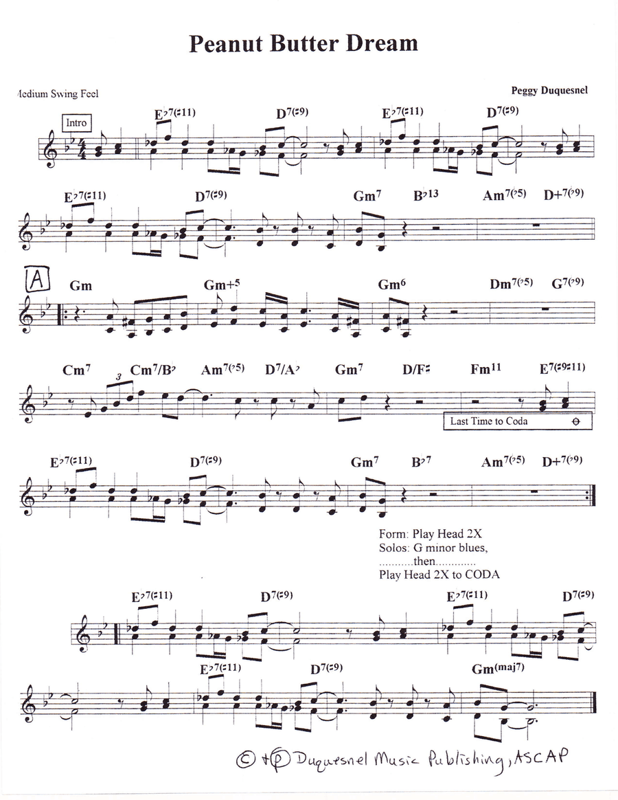 Peanut Butter Dream Jazz Ensemble scores gallery preview page 1