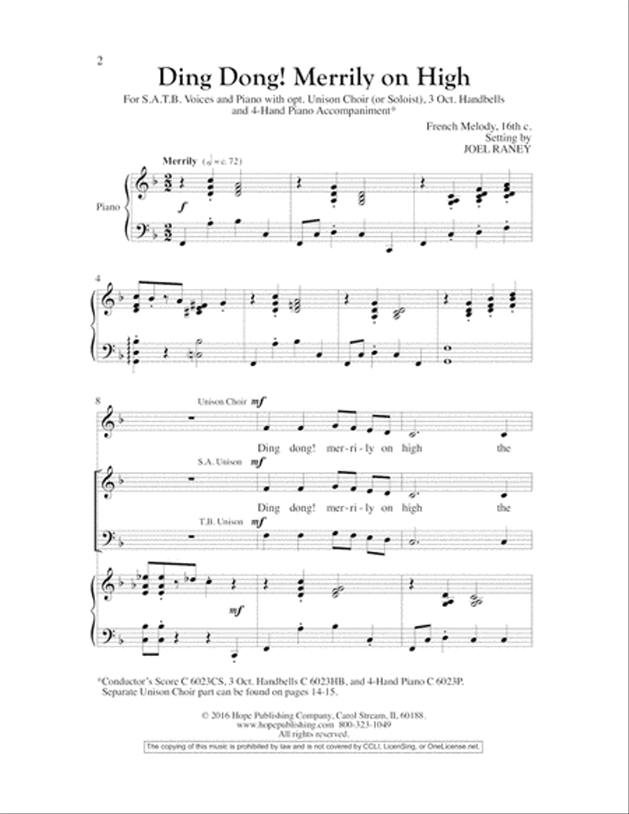 Ding Dong! Merrily on High 4-Part scores gallery preview page 2
