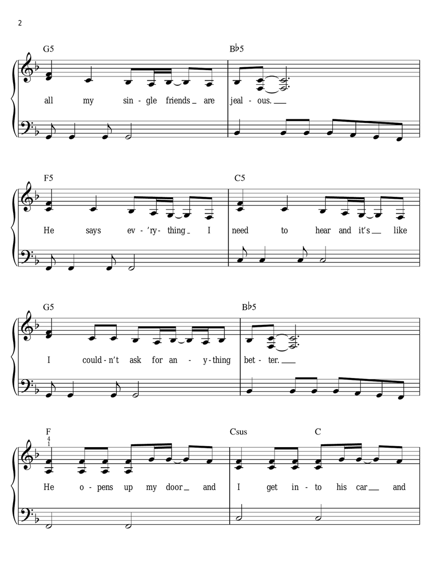 The Way I Loved You Easy Piano scores gallery preview page 2