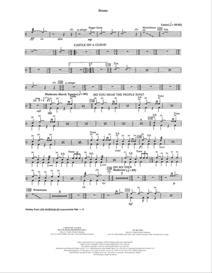 Les Miserables (Choral Medley) (arr. Ed Lojeski) - Drums Choir scores gallery preview page 2