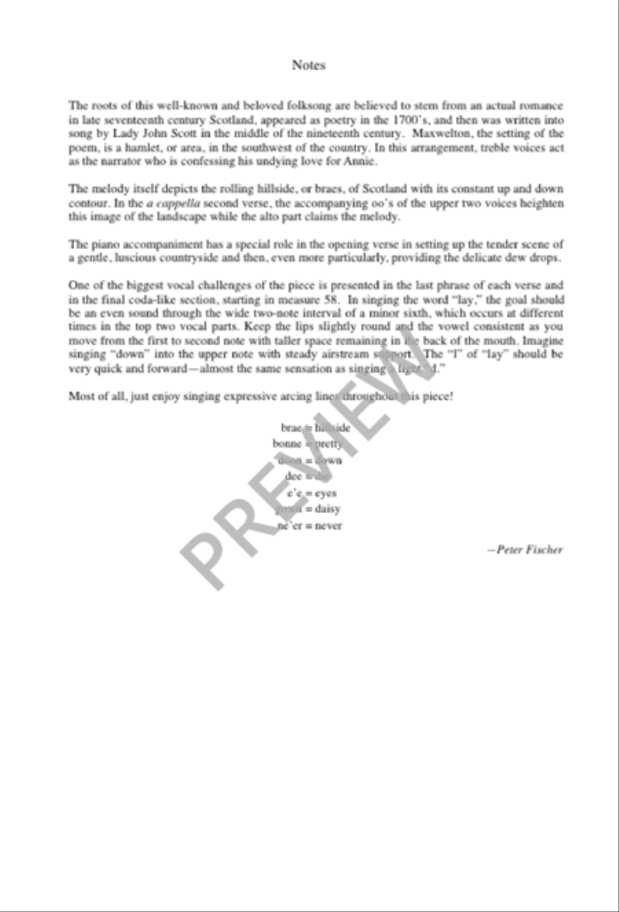 Annie Laurie 3-Part scores gallery preview page 2