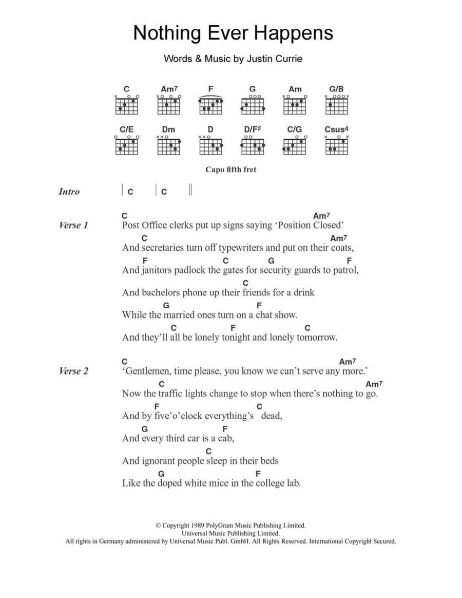 Nothing Ever Happens Acoustic Guitar scores gallery preview page 1