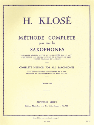 Book cover for Complete Method For All Saxophones (volume 2)