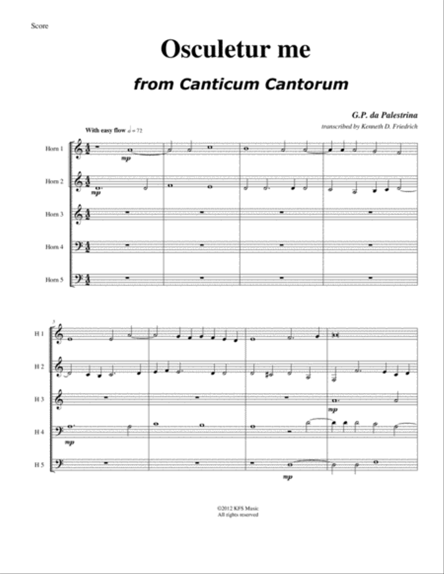 Osculetur Me Osculetur Me Brass Ensemble scores gallery preview page 1