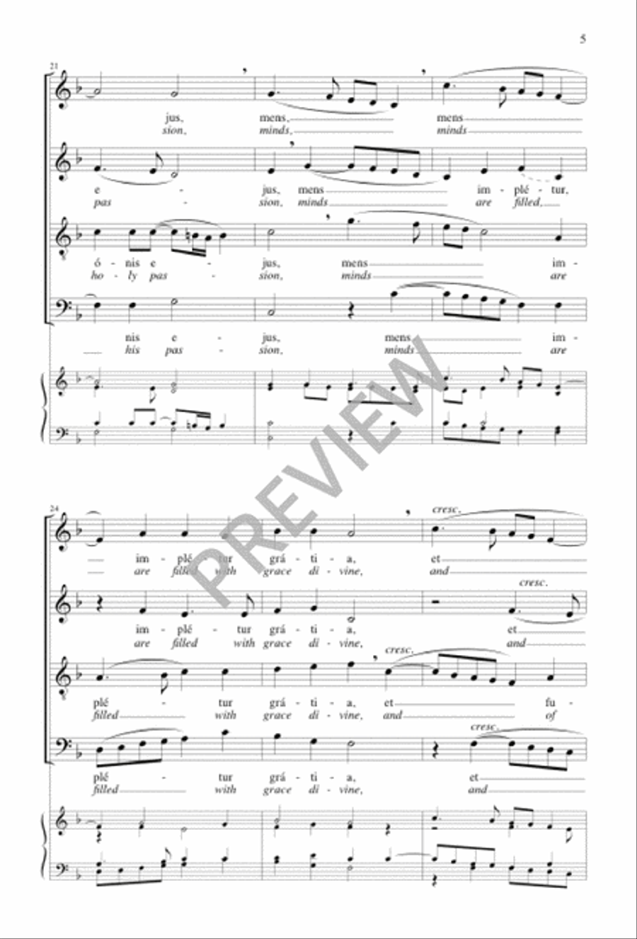 O Sacrum Convivium 4-Part scores gallery preview page 5