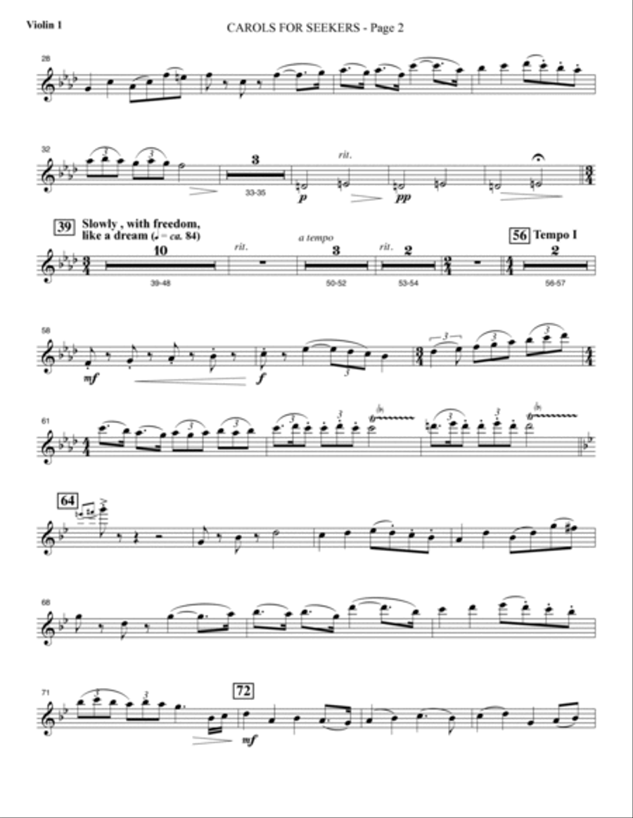 Carols for Seekers - Violin 1 Choir scores gallery preview page 2