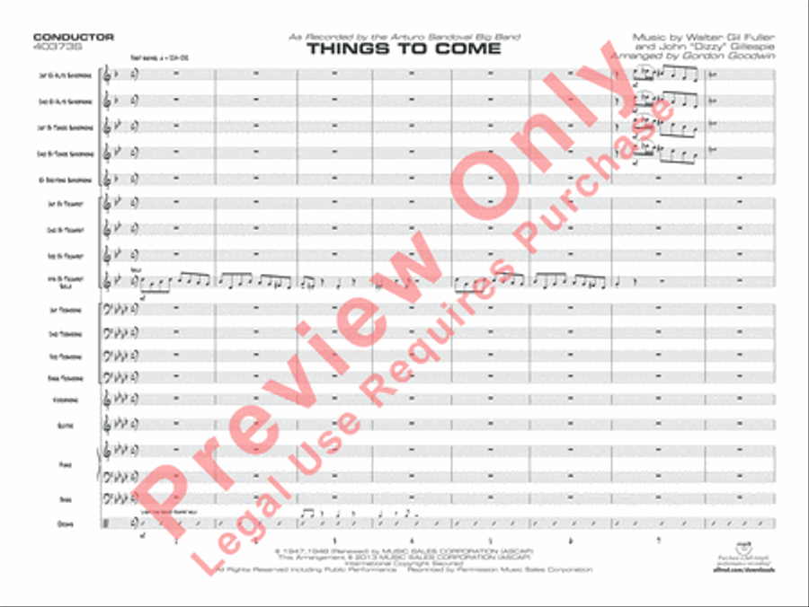 Things to Come Things to Come Jazz Ensemble scores gallery preview page 2