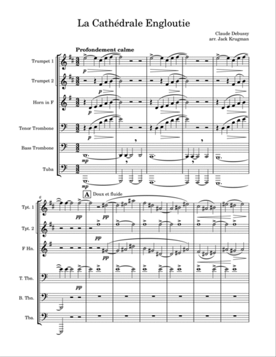 La Cathédrale Engloutie Horn scores gallery preview page 3